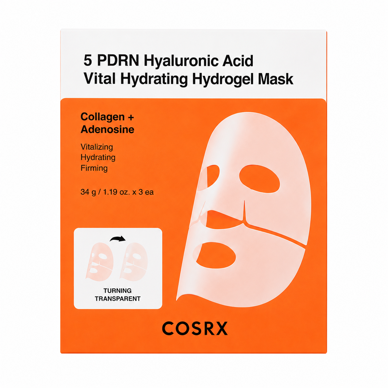 COSRX - 5 PDRN Hyaluronic Acid Vital Hydrating Hydrogel Mask, 3 sheets
