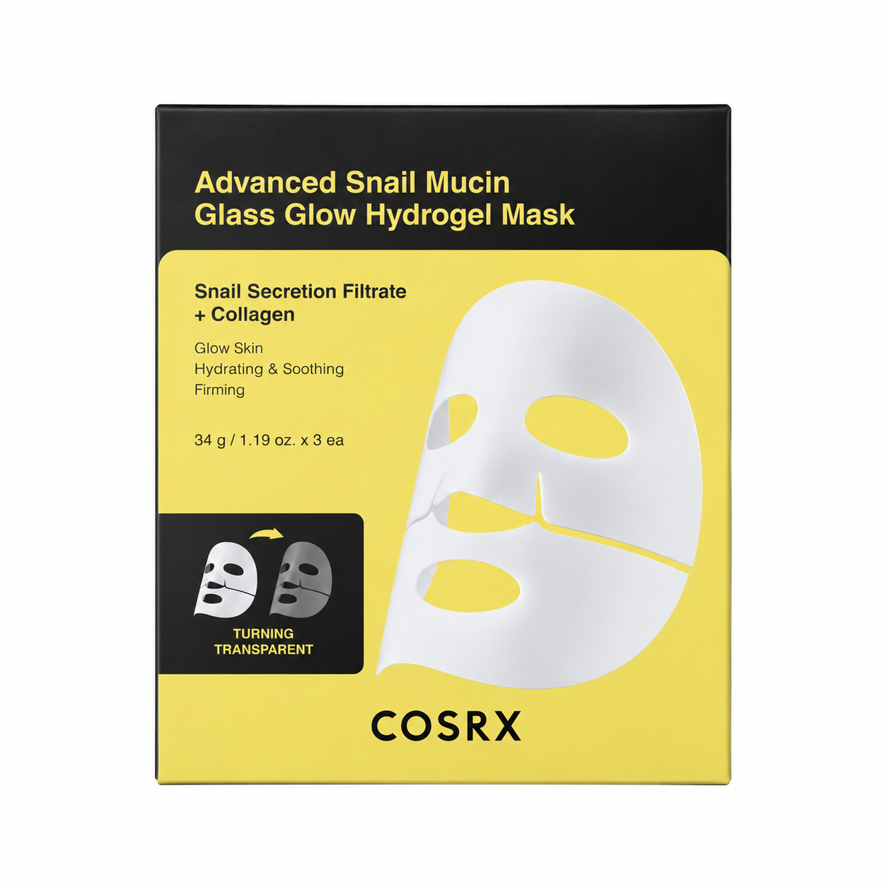COSRX - Advanced Snail Mucin Glass Glow Hydrogel Mask, 3 sheets