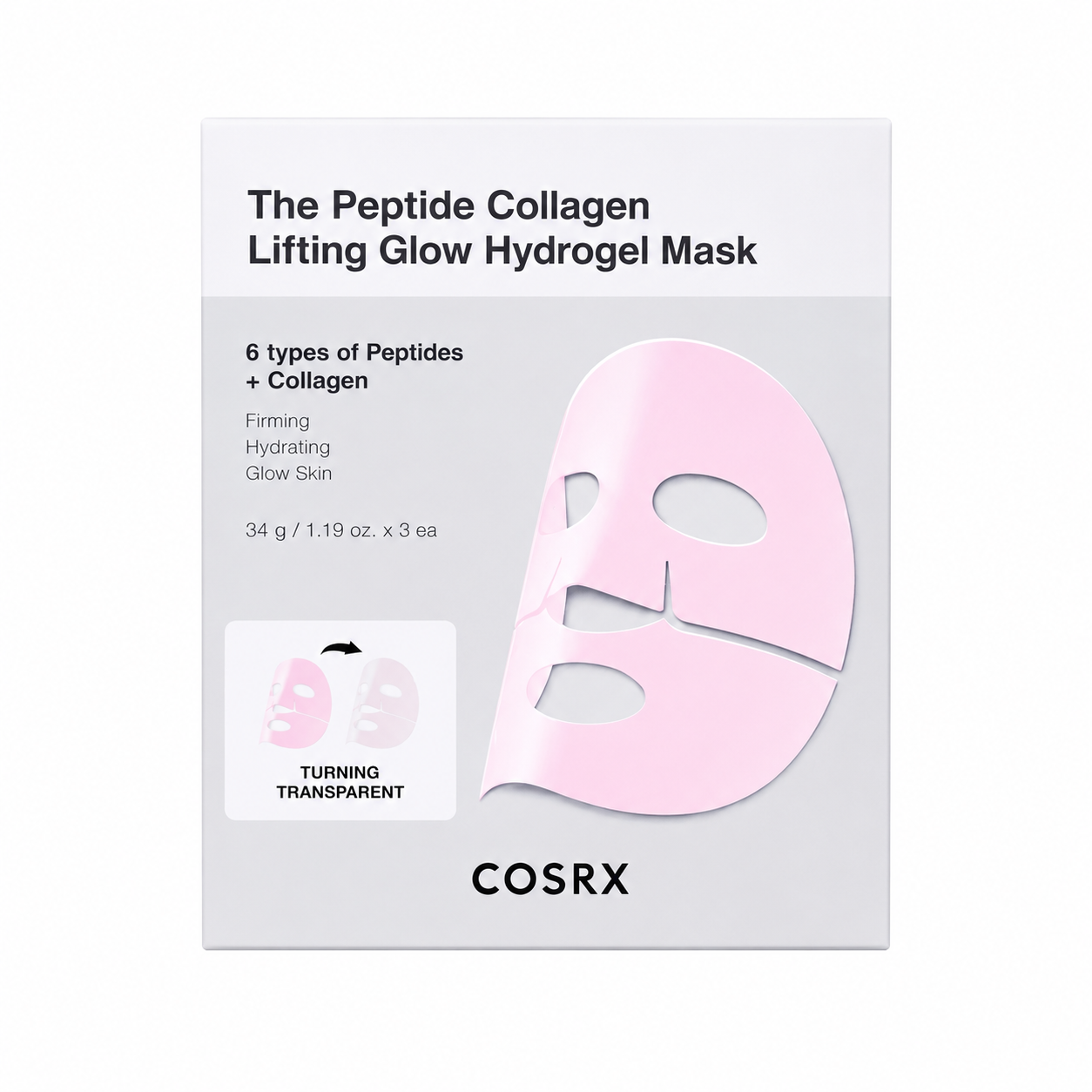 COSRX - The Peptide Collagen Lifting Glow Hydrogel Mask, 3 sheets