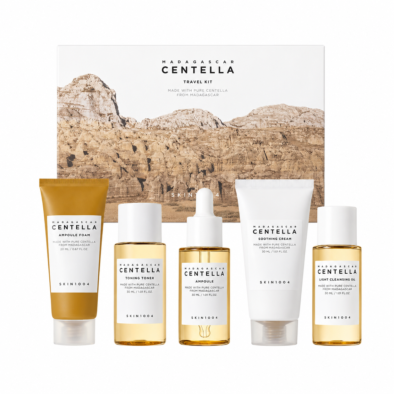 SKIN1004 - Madagascar Centella Travel Kit, 30ml + 30ml + 30ml +30ml + 20ml